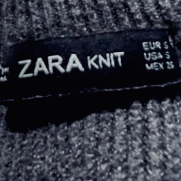 Zara Women's Dark Gray Tie Back Soft Knit Cropped Dolman sleeve Oversize Sweater - Picture 6 of 9